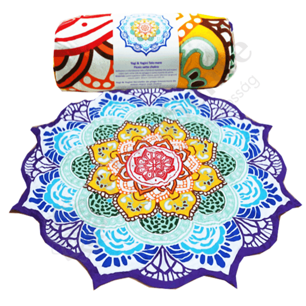 7 csakra színű jógatakaró - mandala formájú 7 csakra színű jógatakaró - mandala formájú